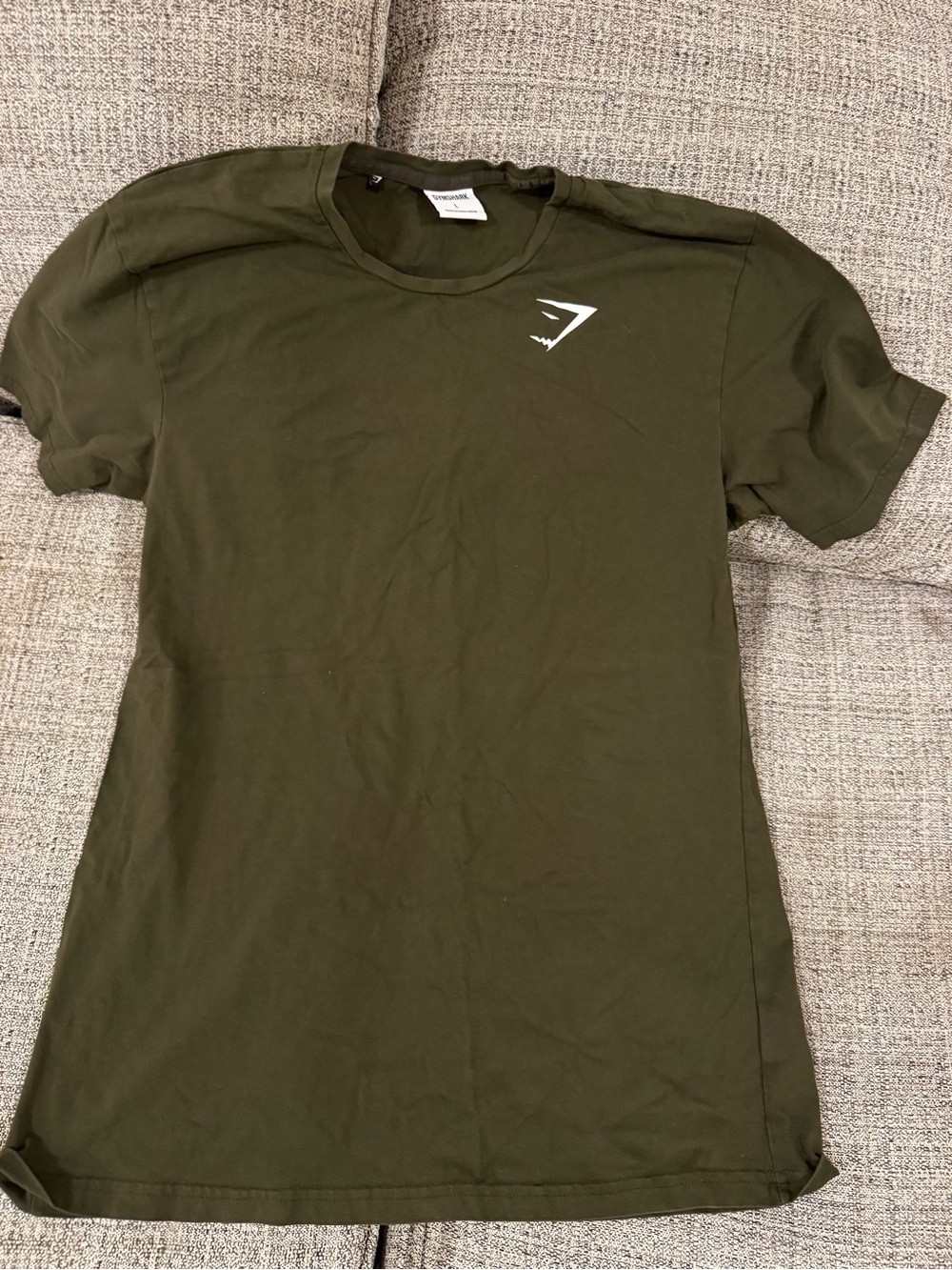Gymshark Olive Crewneck Short Sleeve Tee with Chest Logo